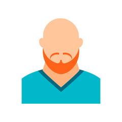 Male avatar without a face with a beard. Vector flat illustration.