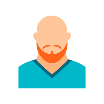 Male avatar without a face with a beard. Vector flat illustration.