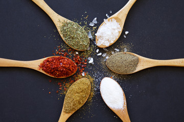 Spice background, top view