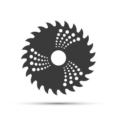 Saw blade icon on white background