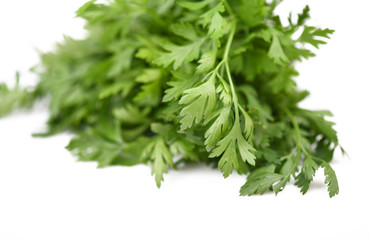 Fresh parsley isolated on a white background 