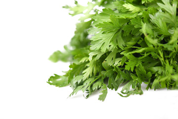 Fresh parsley isolated on a white background 