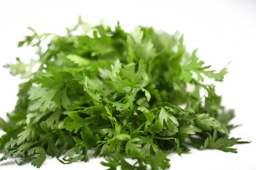 Fresh parsley isolated on a white background 