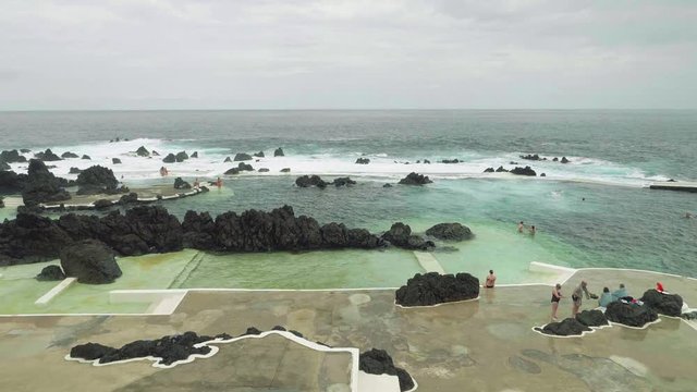 View of natural aquapark in Porto Moniz on Madeira Island