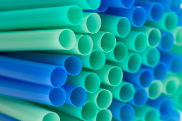 Background of Green and Blue Pastic Straws © pamela_d_mcadams