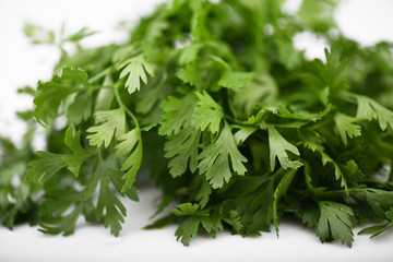 Fresh parsley isolated on a white background 