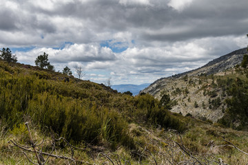 Landscape of the Serra da Estrela mountain range, in Portugal.