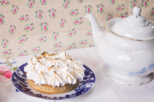 Lemon pie con tetera