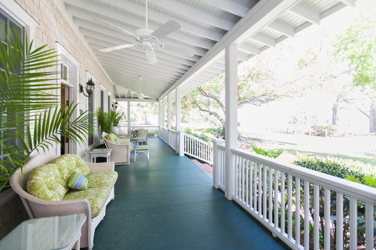 Porch With Green Floor