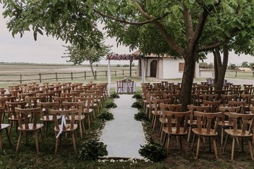 Outdoor wedding ceremony aisle 