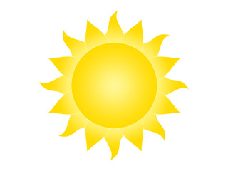 Symbol of the sun on a white background