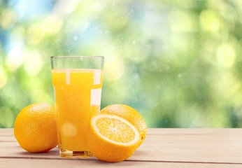 Orange Juice in glass on background