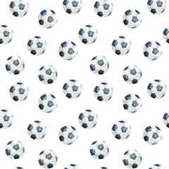 Fototapeta na wymiar Seamless pattern with soccer balls.
