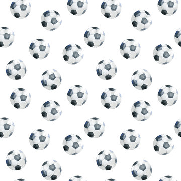Seamless pattern with soccer balls.