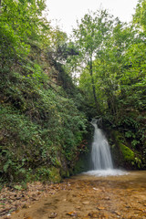 Fototapeta na wymiar Amazing view of First Gabrovo waterfall in Belasica Mountain, Novo Selo, Republic of Macedonia