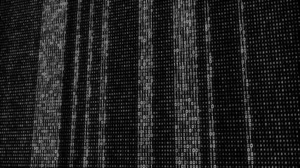 Abstract Technology Binary code Background. Computer Code. Digital flow. Big data and programming hacking. 3D rendering.