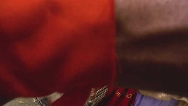 Assamese Dancers Performing Traditional Bihu Dance On Majuli Island, Assam, India