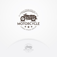 Classic motorcycle logo design, Vintage cafe racer motorcycle logo. Garage and transportation logo template