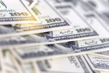 US dollars, banknotes of hundred dollar bills, closeup