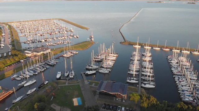 Drone footage from Herkingen, Netherlands in clear weather.