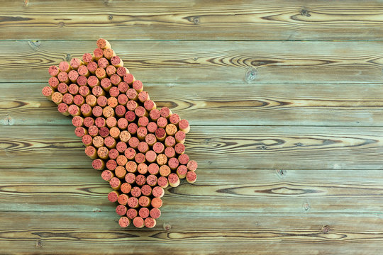 Map Of The Napa Valley Wine Region Formed Of Corks