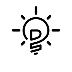 D S Initial Letter with creative bulb Logo vector element. Initial letter bulb Logo Template
