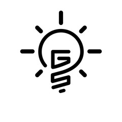 GS Initial Letter with creative bulb Logo vector element. Initial letter bulb Logo Template