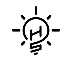 HS Initial Letter with creative bulb Logo vector element. Initial letter bulb Logo Template