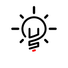 US Initial Letter with creative bulb Logo vector element. Initial letter bulb Logo Template