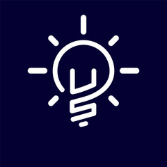 US Initial Letter with creative bulb Logo vector element. Initial letter bulb Logo Template