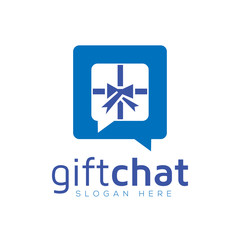 Gift chat logo vector template