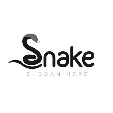 Snake animal text logotype vector template