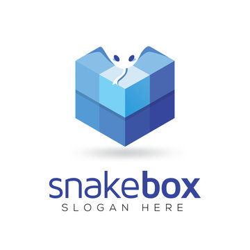 Snake box logo icon vector template