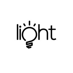 Light Bulb text logotype vector template