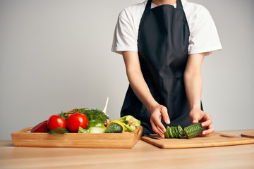cutting vegetables kitchen cooking