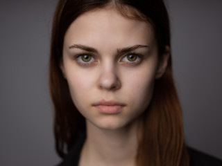 Obraz premium serious woman without makeup portrait