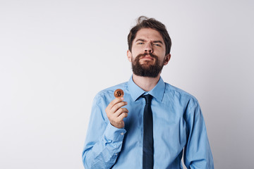 business man economy bitcoin