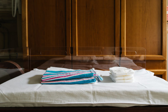 Blankets in bassinet