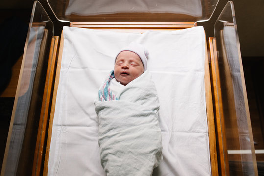 Newborn girl in hospital
