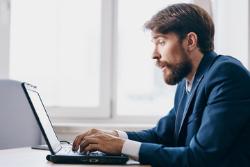 business man working on a laptop