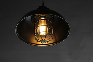 Light bulb incandescent hanging decorative interior room.