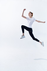 Fototapeta na wymiar woman jumping sport