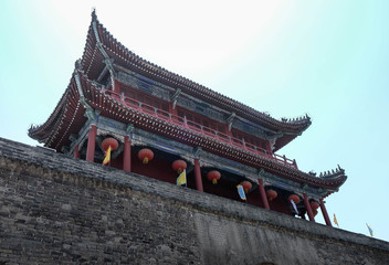 Fototapeta premium The old fortress and the at jingzhou ,Hubei