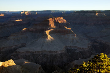 As the Evening Sun Goes Down in Grand Canyon National Park, Arizona