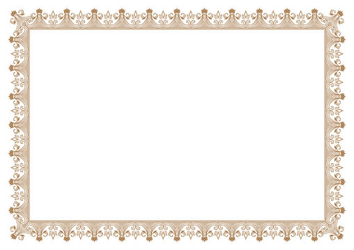 Floral frame border for certificate with Crown