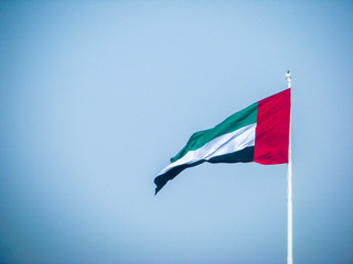 The United Arab Emirates flag waving