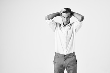 Fototapeta premium man black and white photo