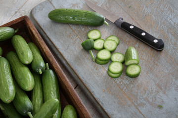 sliced cucumber
