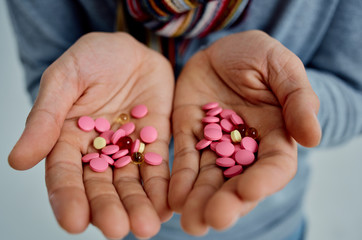 pills in hand