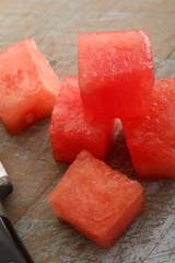 preparing fresh melon
